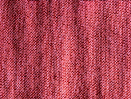 Textured detail of pink linen blend fabric. Leura, New South Wales, Australia