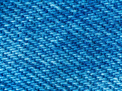 Textured detail of blue denim. Leura, New South Wales, Australia