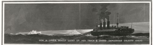 Illustration exposant la nécessité d’installer des projecteurs de nuit puissants sur les navires