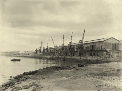 Dockside cranes at Kilindini harbour. Cranes on the dockside at Kilindini harbour. Mombasa, Kenya,
