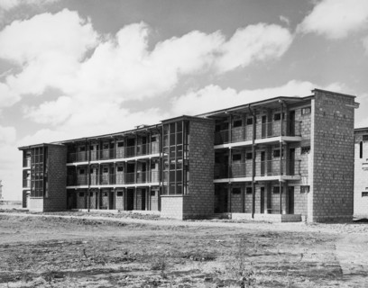 Railway flats, Nairobi. A publicity photograph from the East African Railways and Harbours