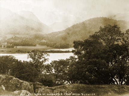 Head of Ullswater, England. The mountainous landscape surrounding Ullswater Lake near Blowick.