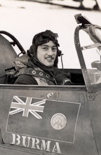 Stanford Tuck in the cockpit of a Hawker Hurricane. RAF flying ace Wing Commander Robert Stanford