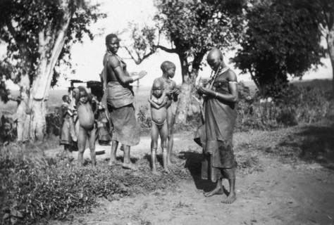 Nandi mothers and children. Nandi mothers pictured with their children in a rural setting. Near