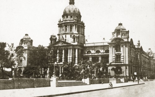 Durban town hall. View of the grandiose town hall building in the centre of Durban. Durban, Natal