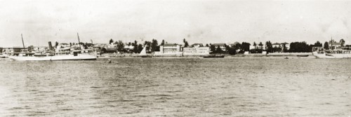 Panorama of Zanzibar. An panoramic view of the coast of Zanzibar taken from the sea. Zanzibar