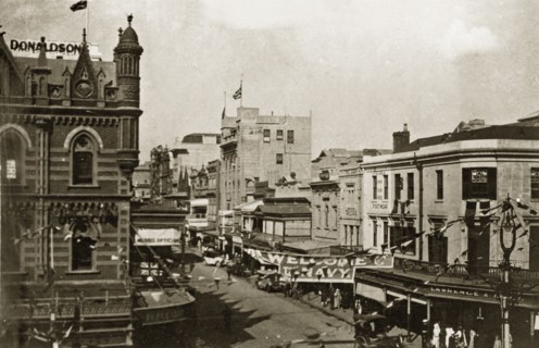 Grenfell Street welcome. Banners, bunting and flags decorate Grenfell Street, welcoming the British