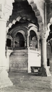 The Emperor's balcony. Interior shot of the Diwan-i-Am, a large pavilion constructed for public