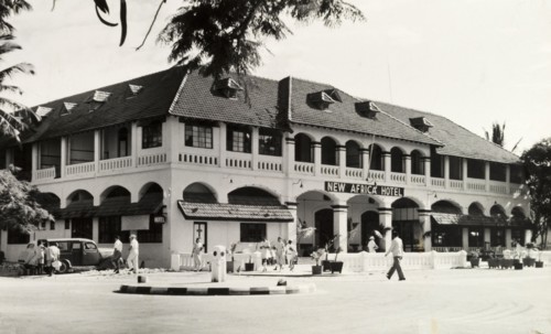 New Africa Hotel, Dar es Salaam. Exterior shot of the New Africa Hotel. Dar es Salaam, Tanganyika