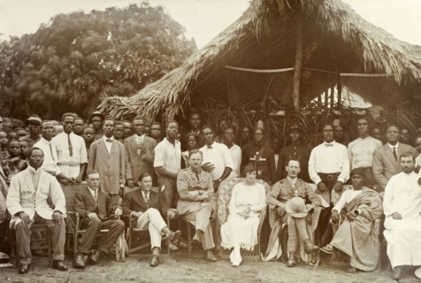 Empire Day with the Mensa of Kumasi. Outdoors group portrait of British and local government and