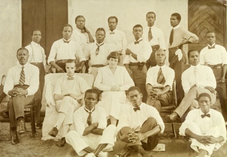 Alfred Tamlin and Miller Brothers staff. Group portrait of Alfred Tamlin and his wife Dorothy (nee