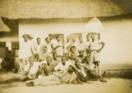 Chalimbana Training College. Mature male students from the Chalimbana (teacher) Training College