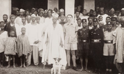 Cyril Iles with a Nigerian chief. British colonial officer, Cyril Iles, poses for the camera beside