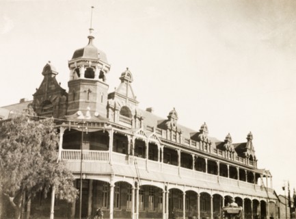 Grand Hotel in Bulawayo. Frontal view of the Grand Hotel in Bulawayo. The building features