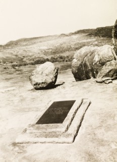 The grave of Cecil Rhodes. The grave of Cecil John Rhodes (1853-1902), located on a hilltop in the