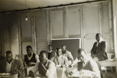 Theology students training to be priests. Theology students training to be priests attend a class