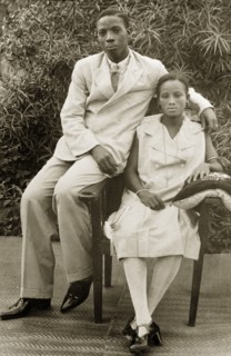 A married Nigerian couple. Portrait of a married Nigerian couple, dressed in fashionable