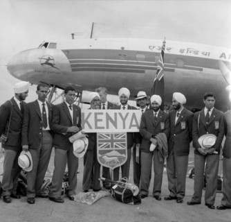 The 1956 Kenyan Olympic hockey team. The 1956 Kenyan Olympic hockey team pose with the Kenyan