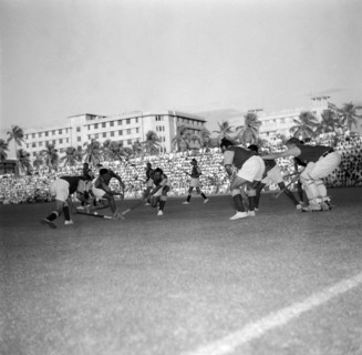 Pre-Olympic hockey match. A pre-Olympic hockey match between national teams from Kenya and Goa.