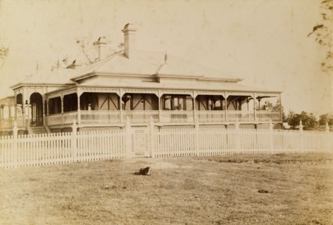 House called 'Nundora', Toowoomba. The Brodribb family's house 'Nundora', surrounded by a white