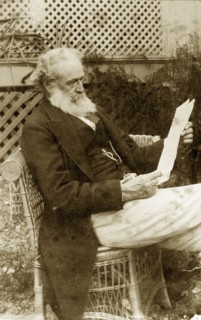 Francis Brodribb relaxes at 'Nundora'. Francis Brodribb (1820-1904) reads thoughtfully from a
