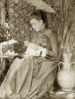 Portrait of Ellen May Pughe, Australia. Outdoors portrait of Ellen May Pughe, nee Brodribb, doing