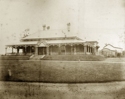 House called 'Wyalla', Australia. Orderly lawns surround 'Wyalla', a large single-storey colonial
