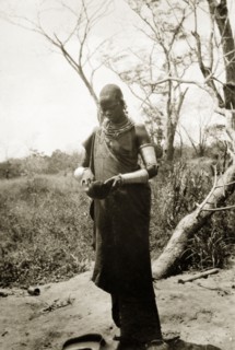A Maasai woman. A Maasai woman in traditional dress and jewellery including ornate necklaces and