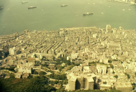 View of Hong Kong. View over the city of Hong Kong from the city's famous landmark, Victoria Peak,