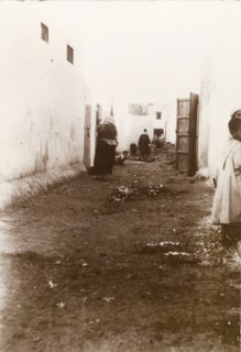 Casablanca alleyway. Children play in a dirty back alley in the centre of Casablanca. Casablanca,