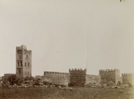 Ruins of a kasbah. The ruins of a fortified kasbah, or Islamic city. Southern Morocco, 1898.