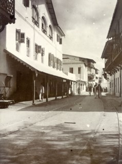 Vasca Da Gama Street, Mombasa. View down Vasca da Gama Street in the centre of Mombasa. The