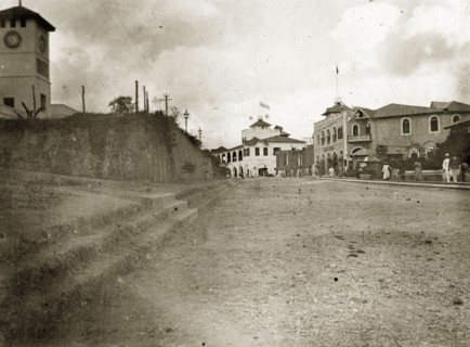 Road in Mombasa. View from street level of a road in the centre of Mombasa. Mombasa, British East