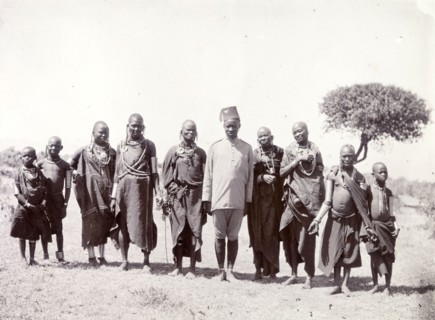 Group of Maasai. The Maasai women shown here wear the traditional dress of married women and may be