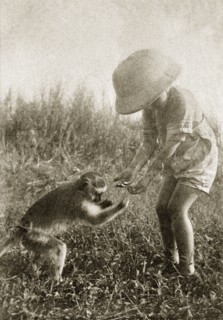 Charlie Trotter and Marmaduke. A young Charles Trotter, aged around five years, wears a solatopi