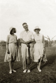 Margaret Trotter at Lagos. Margaret Trotter (right) poses for the camera with friends. The group