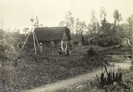 British surveying team on the Bernam base line. Mid Base Station' of a British survey team on the