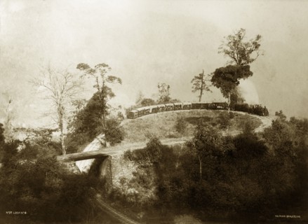 Agony Point'. View of 'Agony Point', a tight loop of railway line near Tindharia on the Darjeeling