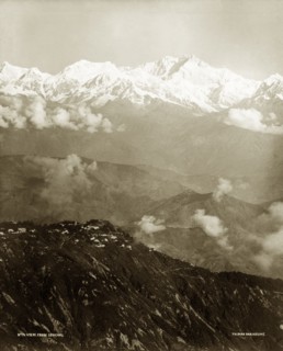 Kanchenjunga, circa 1900. View of the Himalayan mountain Kanchenjunga, taken from Senchal near