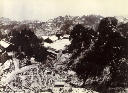 View of Mussoorie. View of Mussoorie after a hailstorm on Easter Day. Mussoorie, India, 23 April