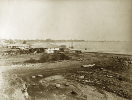 Near 'The Point', Burma (Myanmar). A rough track runs from 'The Point', a projecting spit of land