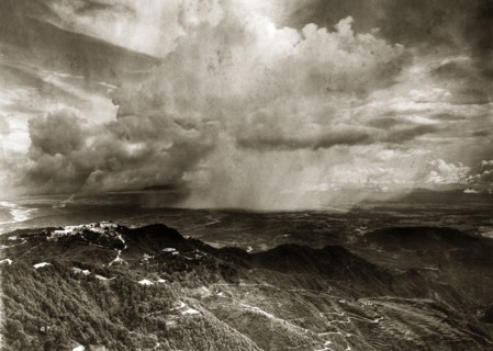 Storm over Doon Valley. Dramatic shot of a storm breaking over the Doon Valley seen from Mussoorie