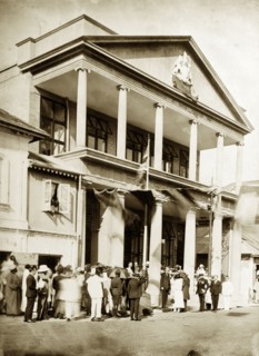 Barclays Bank, Nigeria. An audience gathers to watch the Governor of Nigeria, H.E Sir Hugh
