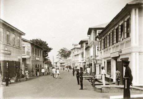 Custom Street, Lagos. A view of Custom Street, dominated by European-based companies. Uniformed