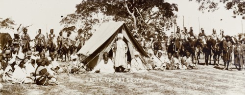 Camp at Emir of Katsina. Camp and entourage of Muhammad Dikko dan Gidado, Emir of Katsina. Katsina,