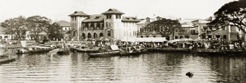 The waterfront at Lagos. The waterfront at Lagos showing the Elder Dempster building. Lagos,