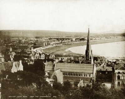 Weston-super-Mare. View over Weston-super-Mare looking towards the bay. Weston-super-Mare, England,