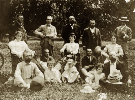 Edwardian families in Calcutta. Portrait of a group of British officers in the Royal Indian Marine
