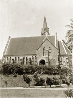 Christ Church, Ross Island. Exterior shot of Christ Church. Ross Island, India, circa 1900. Ross
