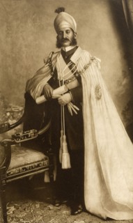 Nizam of Hyderabad. Studio portrait of Nawab Mir Sir Mahbub Ali Khan (1866-1911), Nizam of